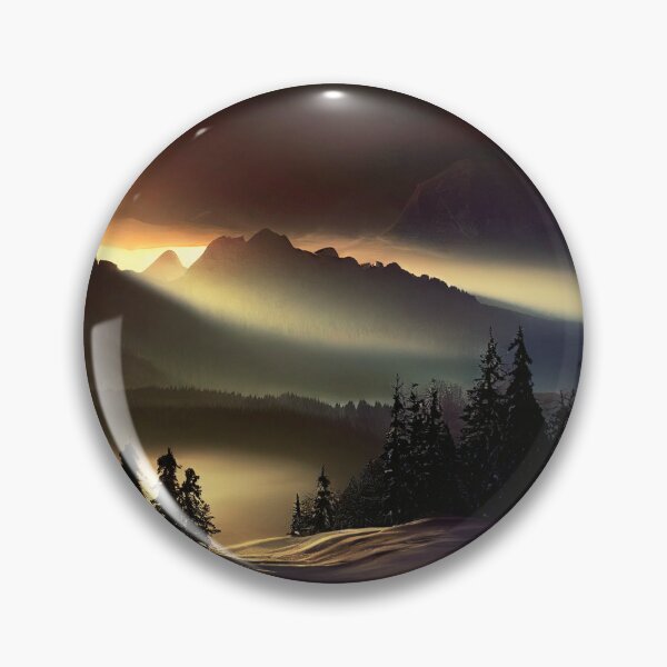 Item preview, the sun is setting over the mountains in the snow designed and sold by DesignAtYO.