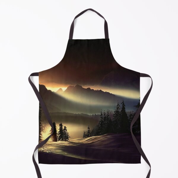 Item preview, the sun is setting over the mountains in the snow designed and sold by DesignAtYO.