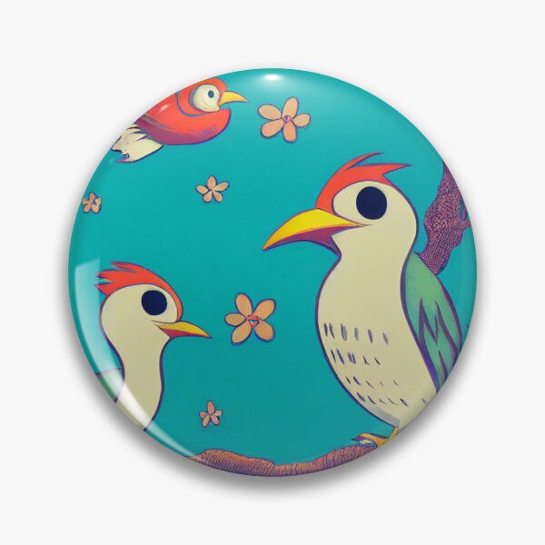 Item preview, Birdies - Cute Cartoon Birds on Blue designed and sold by Fine Prints.