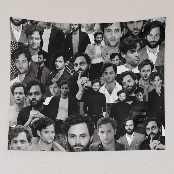 Item preview, Penn Badgley American actor Black and White Aesthetic Collage - 2 designed and sold by creativille.