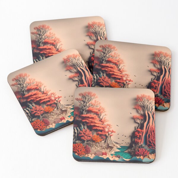 Item preview, Coral Mountains in Paper art style designed and sold by FormFinder.