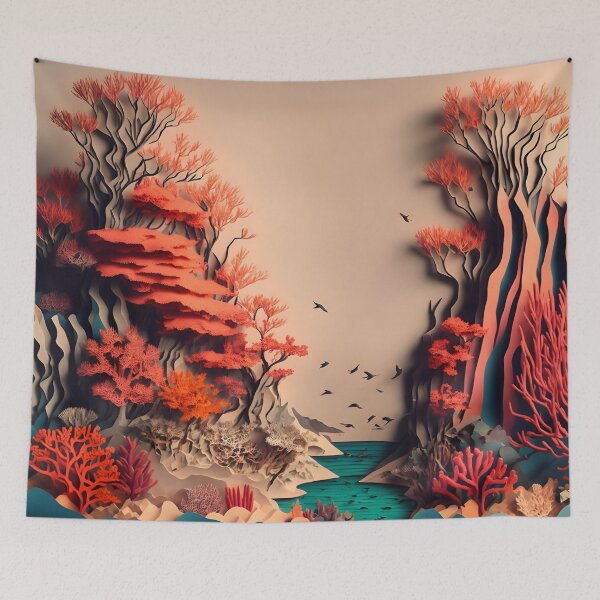 Item preview, Coral Mountains in Paper art style designed and sold by FormFinder.
