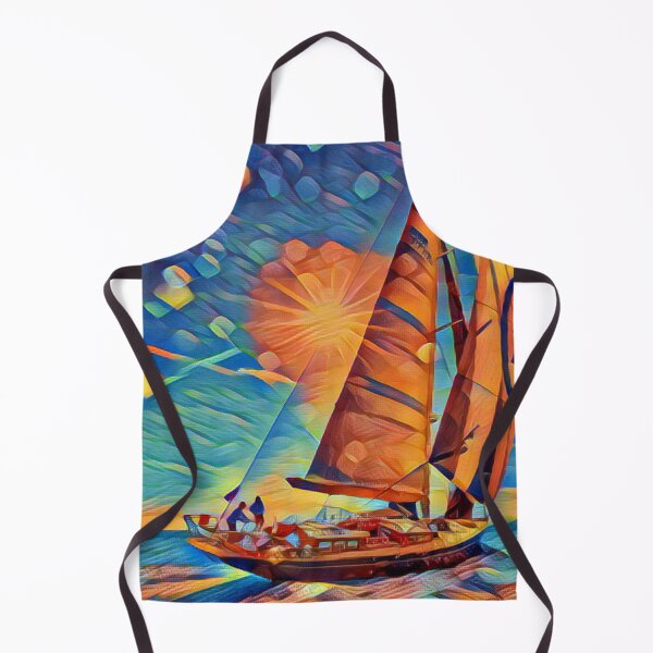 Item preview, Sloop Sailing into Sunset - Digital Art Painting designed and sold by Pirate Foto.