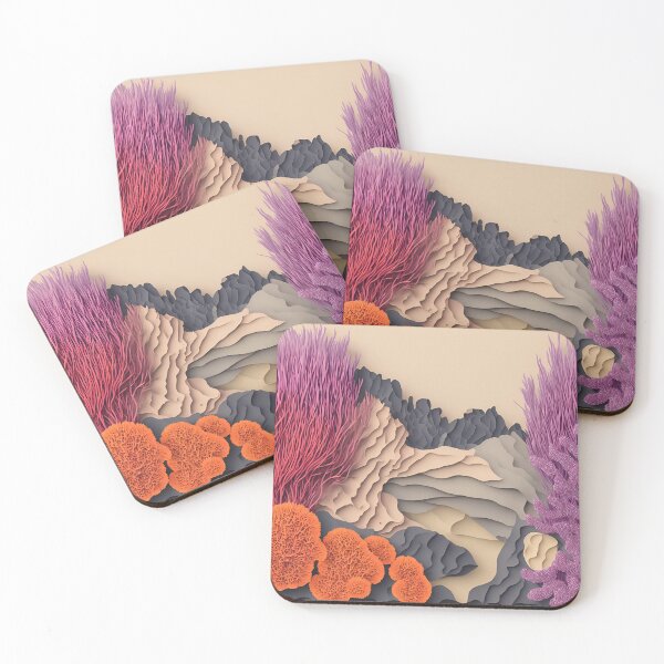 Item preview, Coral Reef Purple in Paper art style designed and sold by FormFinder.