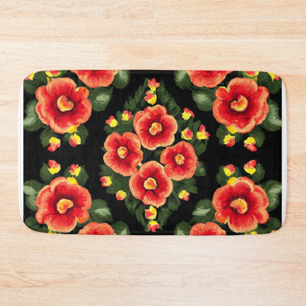Item preview, Hungarian Style Floral Pattern Red and Yellow on Black designed and sold by BuickRasDesign.
