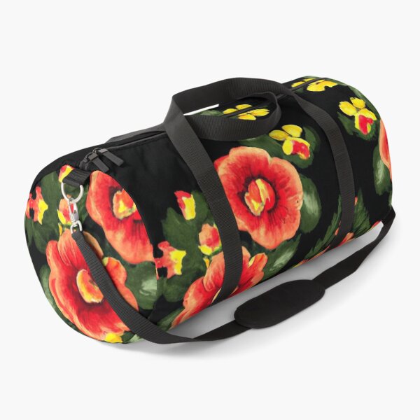 Item preview, Hungarian Style Floral Pattern Red and Yellow on Black designed and sold by BuickRasDesign.