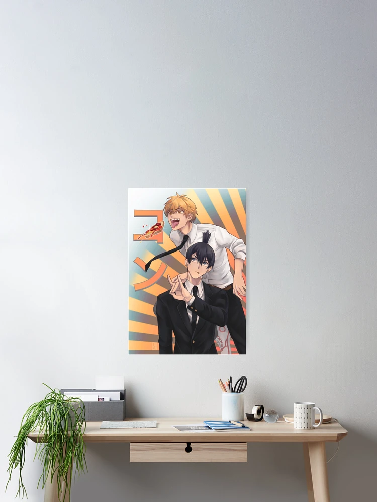 KON! Aki and Denji Meme Retro Poster Print Wall Art Photo by Laubun   Photographic Print for Sale by Laubun