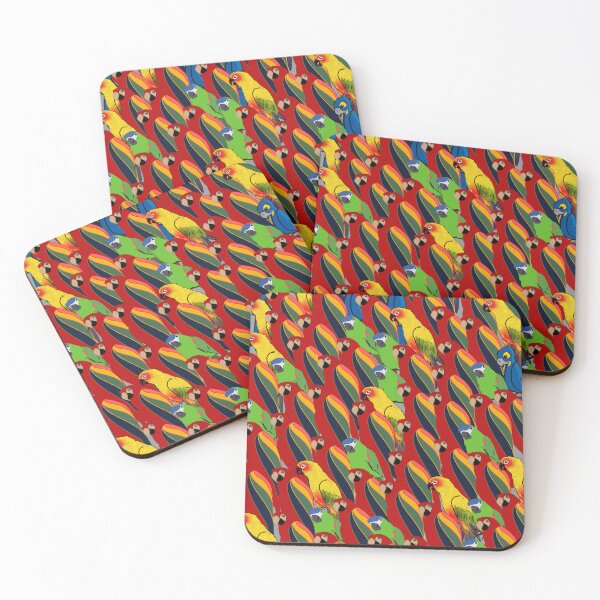 Item preview, Green red and blue parrot in seamless pattern designed and sold by Patternaart.