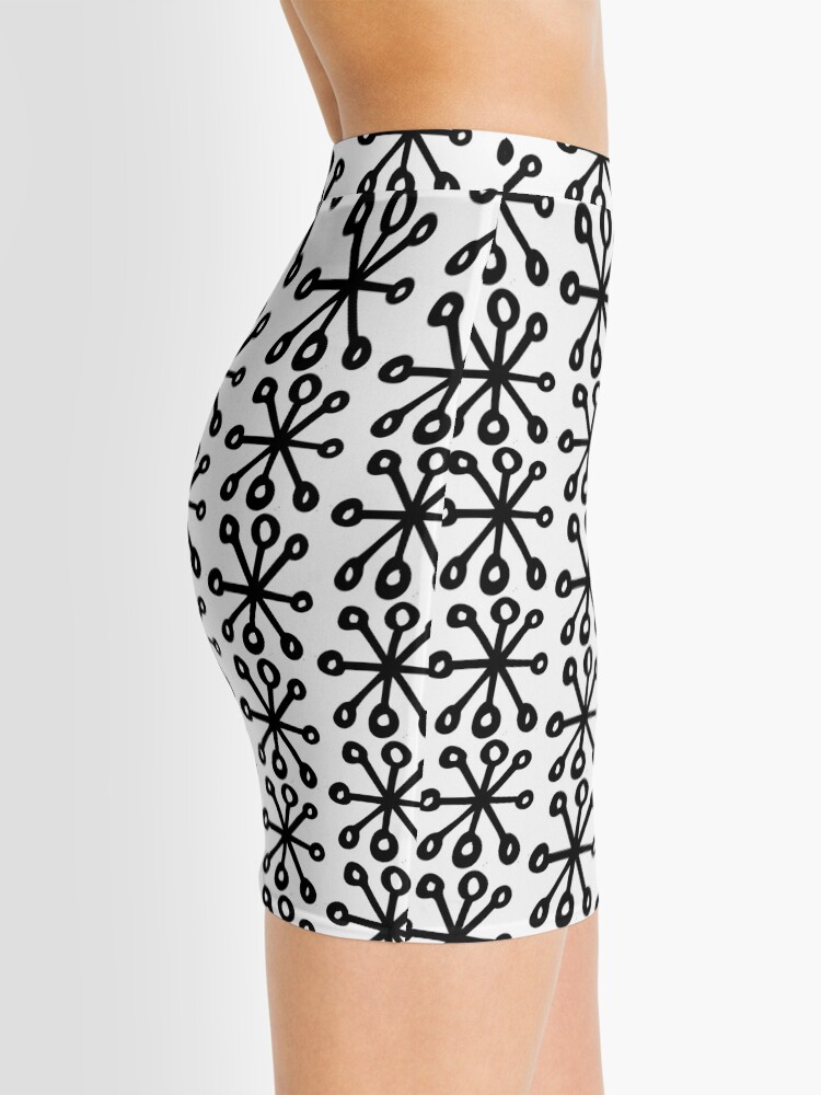 Alternate view of Black and White Snowflake Mini Skirt