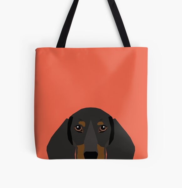 Doxie Portrait Black and Tan dog design cute dachshund face