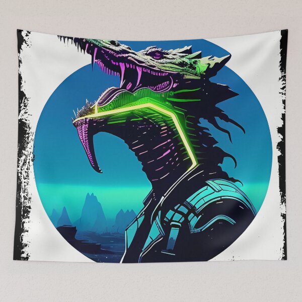 Item preview, Sobek Egyptian Crocodile God Cyberpunk Sticker Design: Merge Ancient Mythology with Futuristic Tech! designed and sold by Mytho Merch.