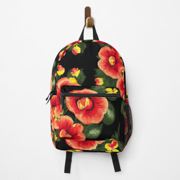 Item preview, Hungarian Style Floral Pattern Red and Yellow on Black designed and sold by BuickRasDesign.