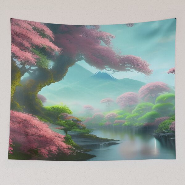Item preview, Japanese Blossom Along a River Digital Art designed and sold by KaelumH.