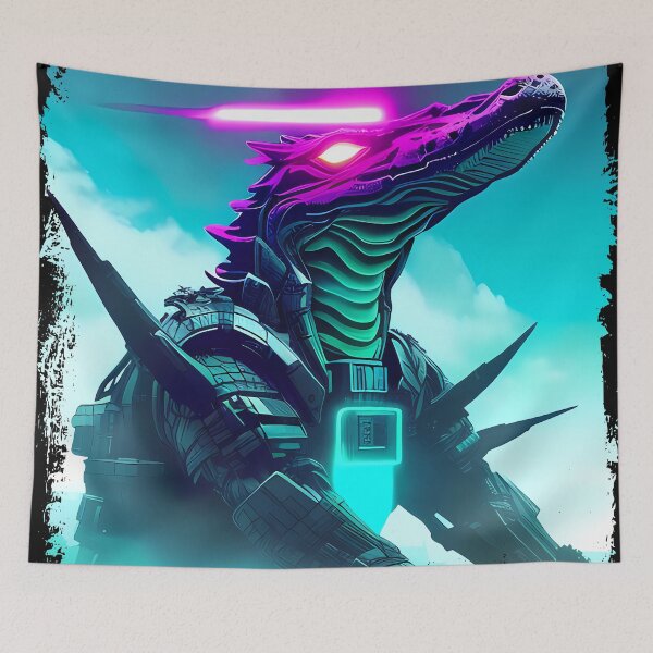 Item preview, Sobek Egyptian Crocodile God Cyberpunk Sticker Design: Merge Ancient Mythology with Futuristic Tech! designed and sold by Mytho Merch.