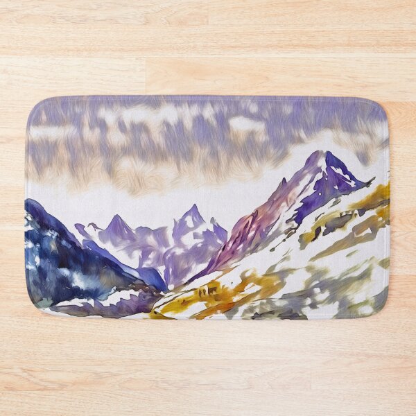 Item preview, Mountain range art blue purple green designed and sold by Inktown.
