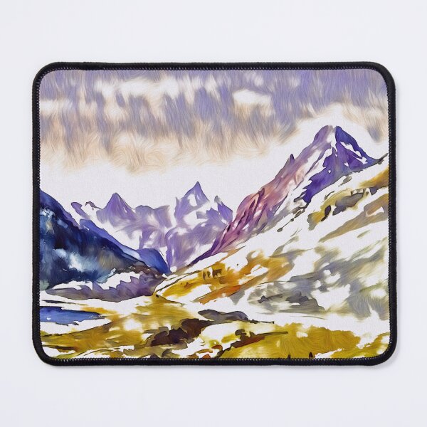 Item preview, Mountain range art blue purple green designed and sold by Inktown.