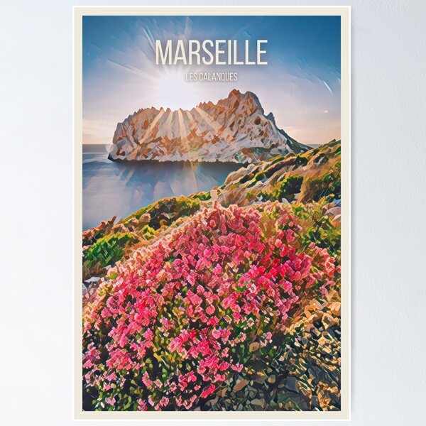 AFFICHE MARSEILLE LES CALANQUES