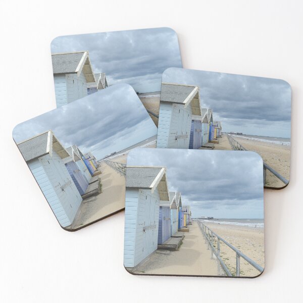 Item preview, Beach huts in a row against grey sky designed and sold by Nick Pautrat.
