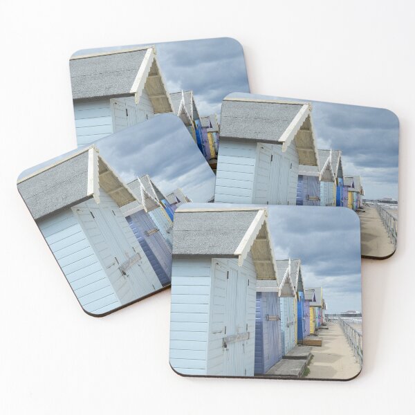Item preview, Beach huts in a row against grey sky designed and sold by Nick Pautrat.