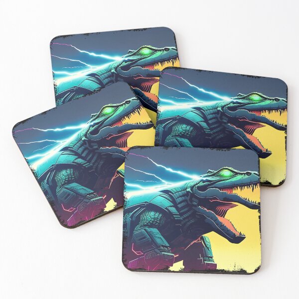 Item preview, Sobek Egyptian Crocodile God Cyberpunk Sticker Design: Merge Ancient Mythology with Futuristic Tech! designed and sold by Mytho Merch.