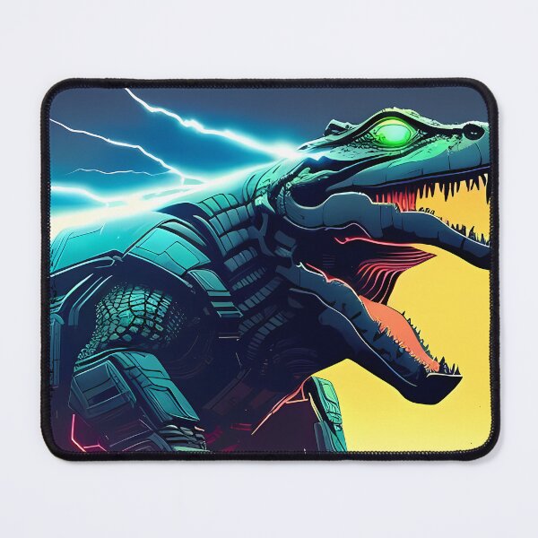 Item preview, Sobek Egyptian Crocodile God Cyberpunk Sticker Design: Merge Ancient Mythology with Futuristic Tech! designed and sold by Mytho Merch.