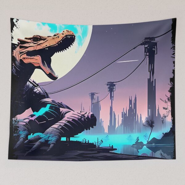 Item preview, Sobek Egyptian Crocodile God Cyberpunk Sticker Design: Merge Ancient Mythology with Futuristic Tech! designed and sold by Mytho Merch.