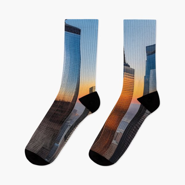 Item preview, New York style skyscrapers during sunset designed and sold by Djantrix.
