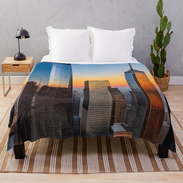 Item preview, New York style skyscrapers during sunset designed and sold by Djantrix.
