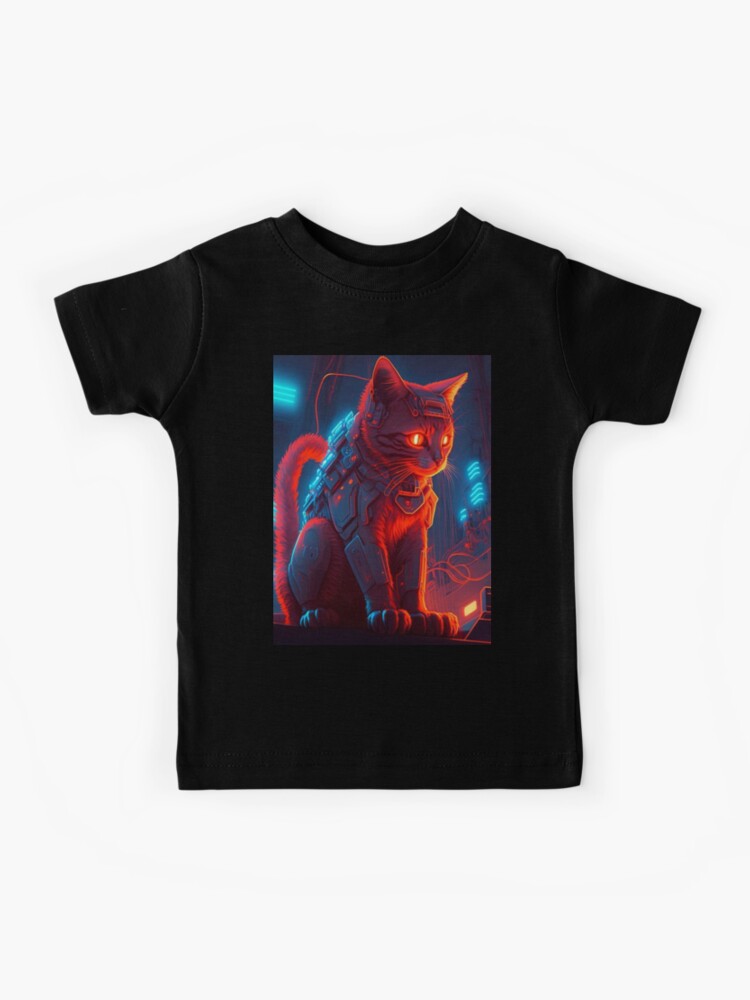 T-shirt enfant for Sale avec l'œuvre « Robot chat » de l'artiste