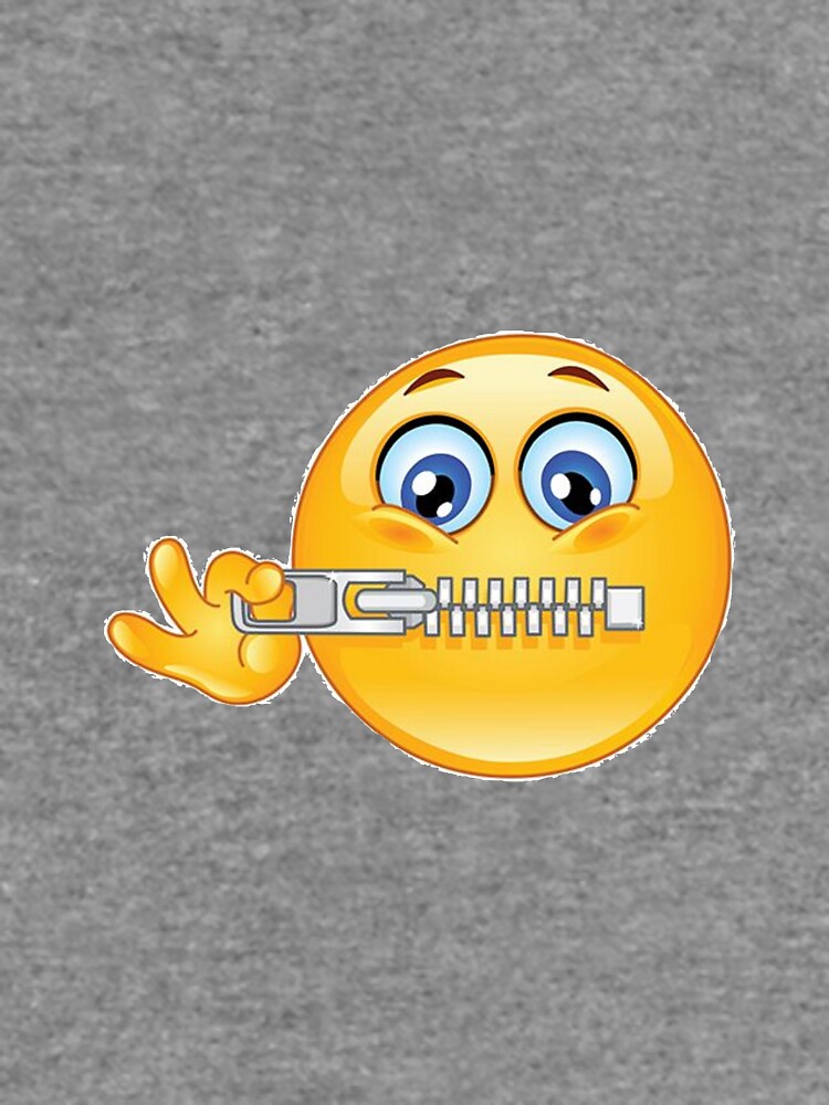 "Zipper Mouth Face Emoji Lips Sealed Secret Quiet" Lightweight