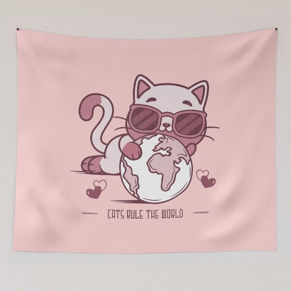 Item preview, Cats rule the world - funny cat quotes designed and sold by VichallanStudio.