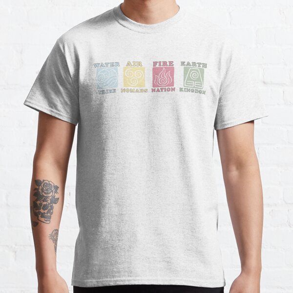 Avatar: The Last Airbender Natural Elements Line Up Sketch Classic T-Shirt