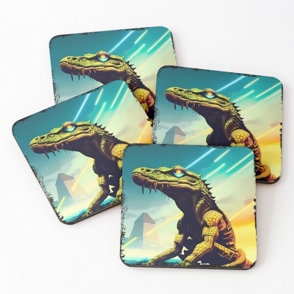 Item preview, Sobek Egyptian Crocodile God Cyberpunk Sticker Design: Merge Ancient Mythology with Futuristic Tech! designed and sold by Mytho Merch.