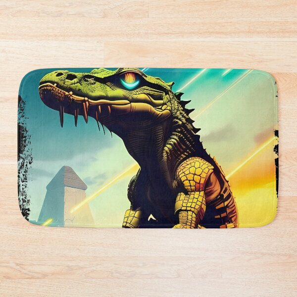 Item preview, Sobek Egyptian Crocodile God Cyberpunk Sticker Design: Merge Ancient Mythology with Futuristic Tech! designed and sold by Mytho Merch.