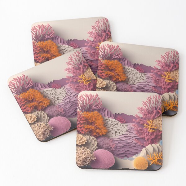 Item preview, Purple Coral Floor in Paper art style designed and sold by FormFinder.