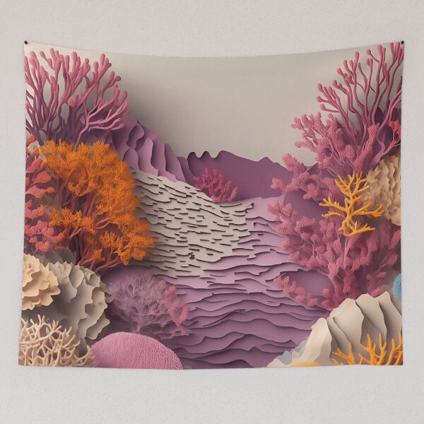 Item preview, Purple Coral Floor in Paper art style designed and sold by FormFinder.