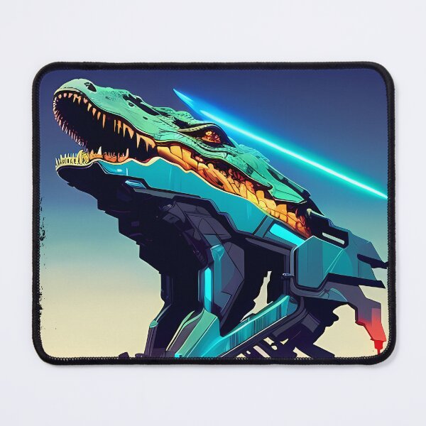 Item preview, Sobek Egyptian Crocodile God Cyberpunk Sticker Design: Merge Ancient Mythology with Futuristic Tech! designed and sold by Mytho Merch.