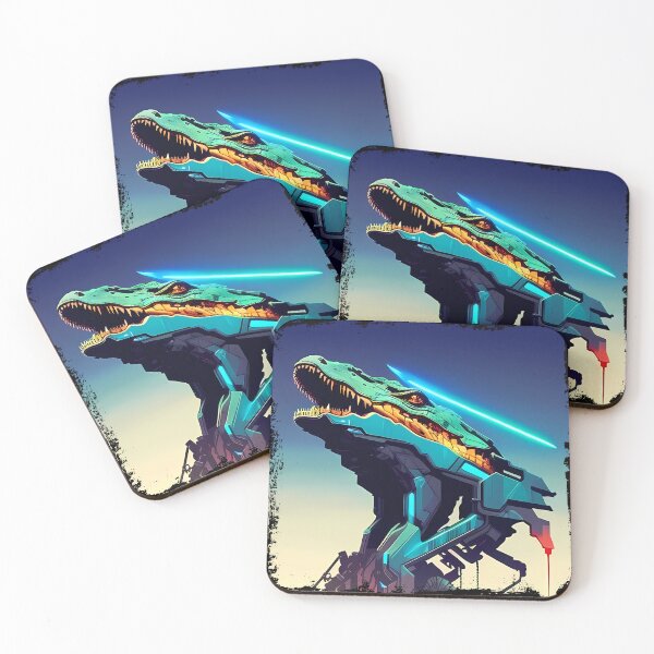 Item preview, Sobek Egyptian Crocodile God Cyberpunk Sticker Design: Merge Ancient Mythology with Futuristic Tech! designed and sold by Mytho Merch.