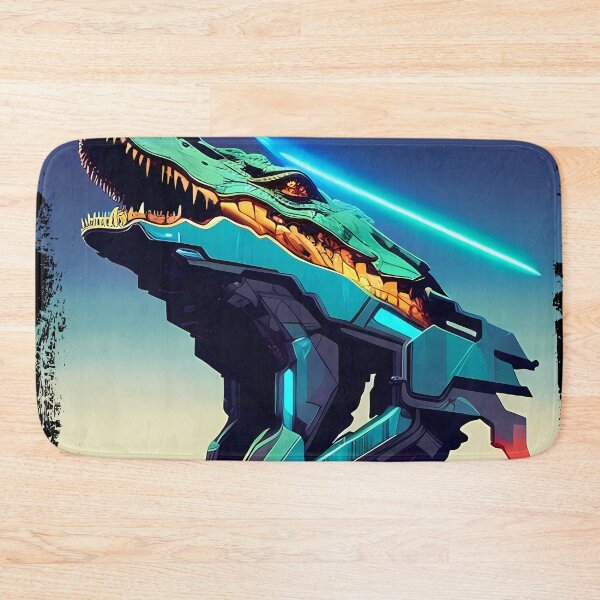 Item preview, Sobek Egyptian Crocodile God Cyberpunk Sticker Design: Merge Ancient Mythology with Futuristic Tech! designed and sold by Mytho Merch.