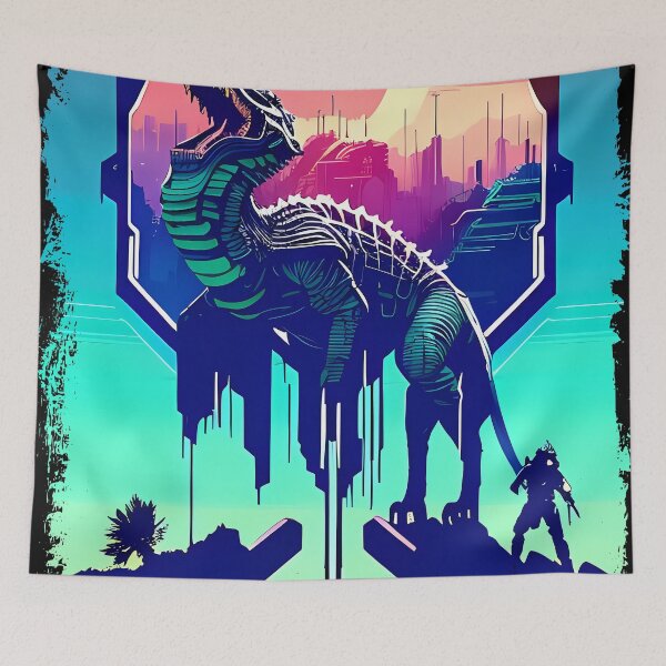Item preview, Sobek Egyptian Crocodile God Cyberpunk Sticker Design: Merge Ancient Mythology with Futuristic Tech! designed and sold by Mytho Merch.