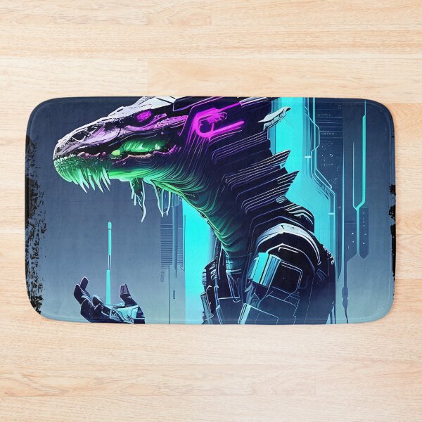 Item preview, Sobek Egyptian Crocodile God Cyberpunk Sticker Design: Merge Ancient Mythology with Futuristic Tech! designed and sold by Mytho Merch.