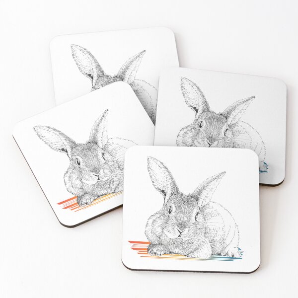 Item preview, Peaceful Bunny on colorful mat designed and sold by Littleviews.