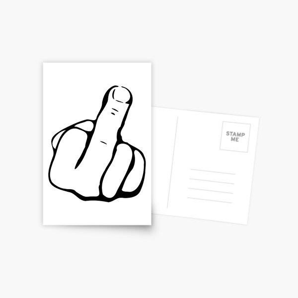 Funny Middle Finger Flipping Off Up Yours Design Postcard for Sale by  Kiwi-Tienda2017