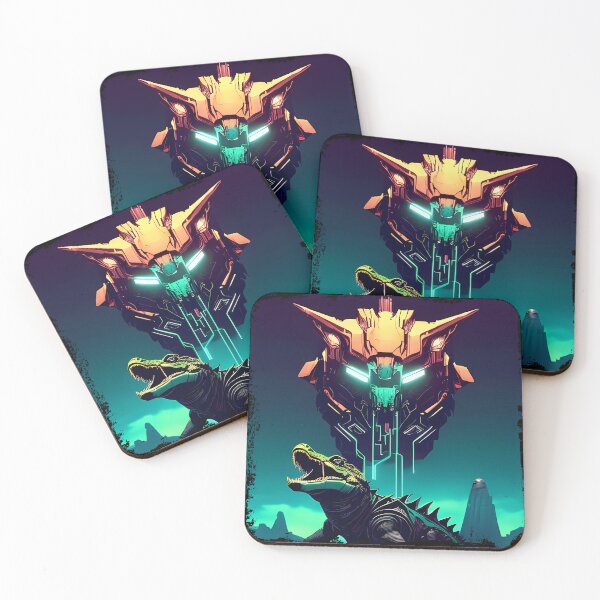 Item preview, Sobek Egyptian Crocodile God Cyberpunk Sticker Design: Merge Ancient Mythology with Futuristic Tech! designed and sold by Mytho Merch.