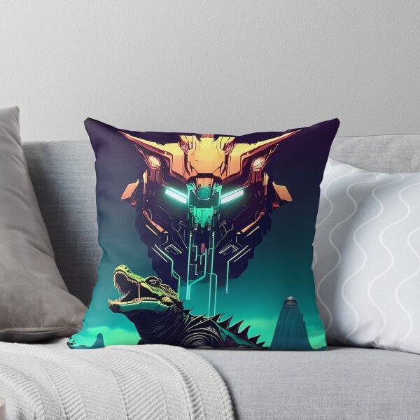 Item preview, Sobek Egyptian Crocodile God Cyberpunk Sticker Design: Merge Ancient Mythology with Futuristic Tech! designed and sold by Mytho Merch.