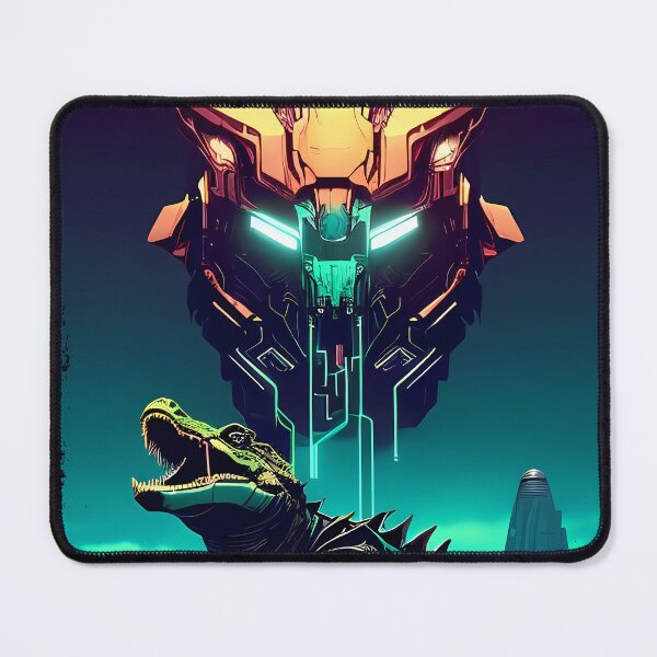 Item preview, Sobek Egyptian Crocodile God Cyberpunk Sticker Design: Merge Ancient Mythology with Futuristic Tech! designed and sold by Mytho Merch.