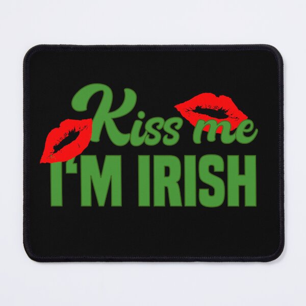 Item preview, Kiss me I'm Irish, St. Patrick's Day, green, kissable lips, red lips designed and sold by SnorbelDesign.