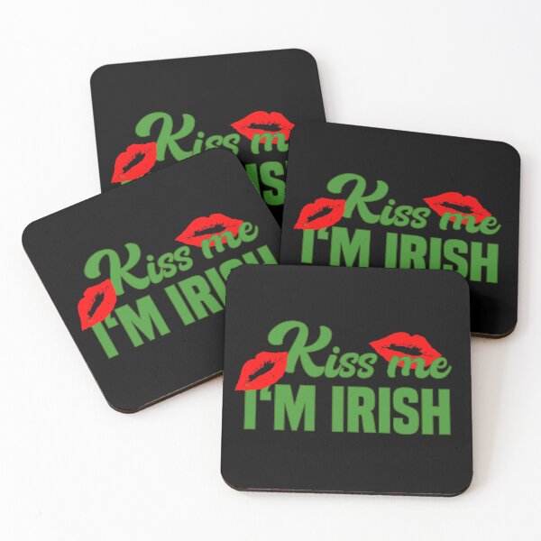 Item preview, Kiss me I'm Irish, St. Patrick's Day, green, kissable lips, red lips designed and sold by SnorbelDesign.