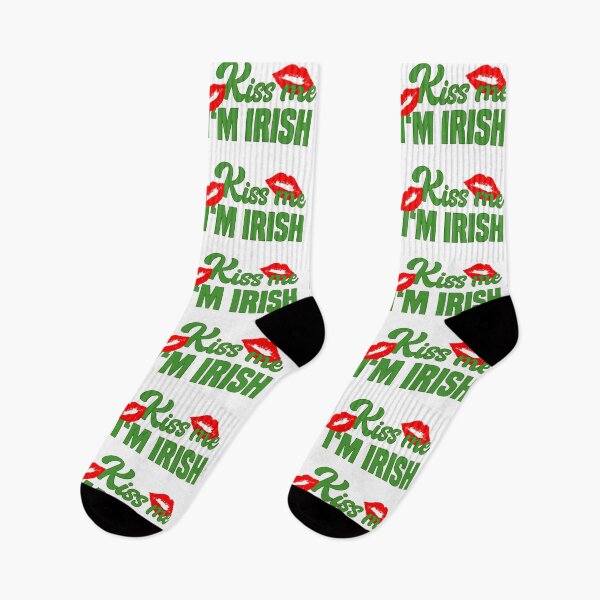 Item preview, Kiss me I'm Irish, St. Patrick's Day, green, kissable lips, red lips designed and sold by SnorbelDesign.