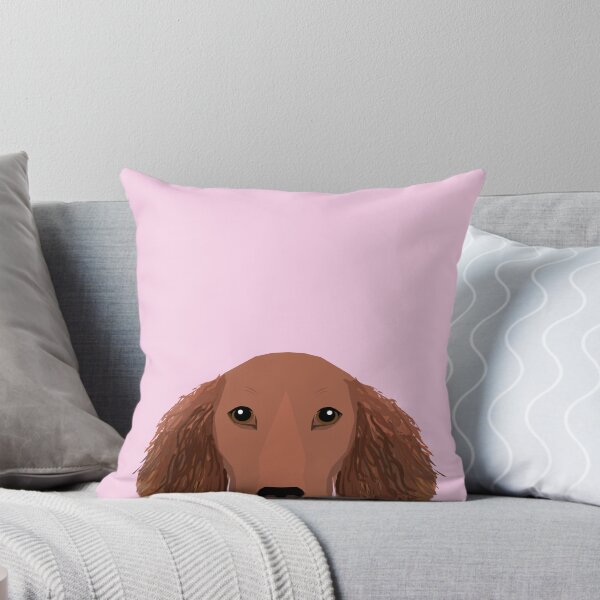 Item preview, Doxie Portrait - Red Longhaired dog design - cute dachshund face designed and sold by deardoxie.